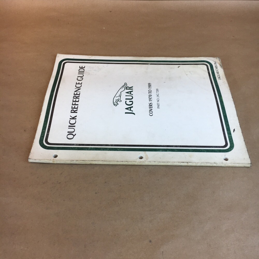 Vintage Jaguar Parts Inc. 1970-1989 Quick Reference Guide Manual