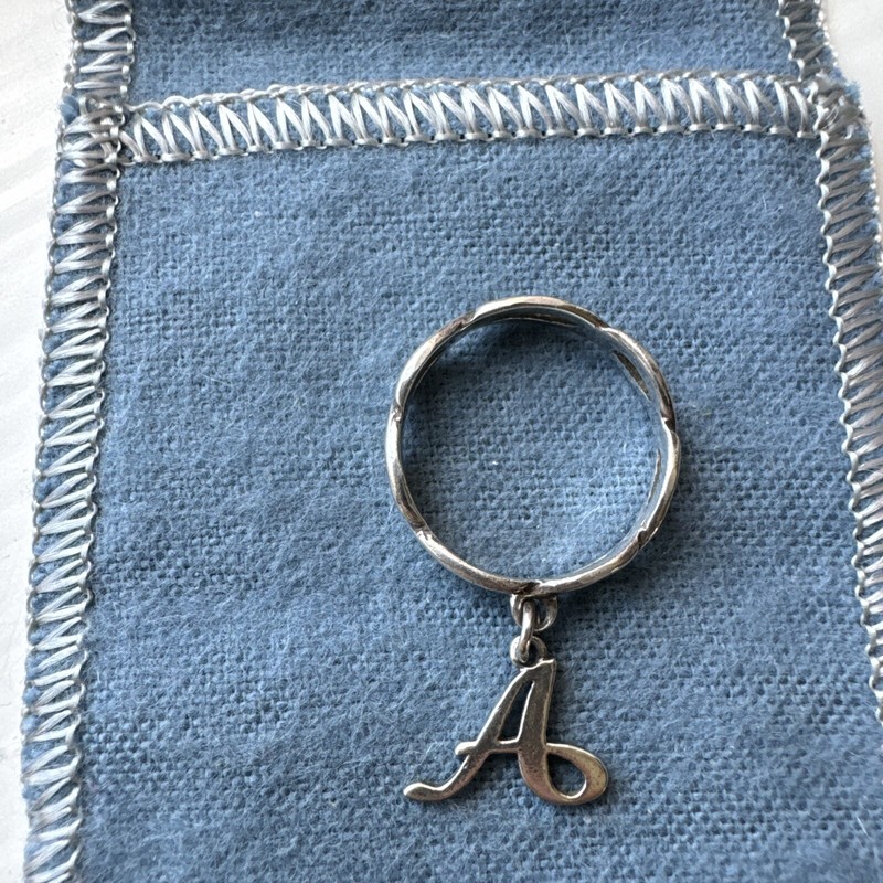 James Avery A Initial Charm Dangle Ring Size 6 With Twist Band