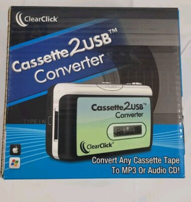 ClearClick Cassette 2USB Converter Convert Cassette to MP3 or Audio CD ...