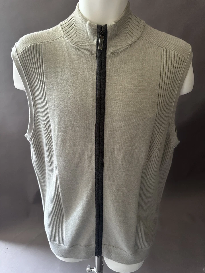 Chaleco de golf CALLAWAY mezcla de lana merino cremallera completa talla L gris sin mangas Foto 2 de 4