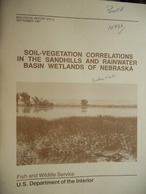 Soil-vegetation correlations in the sandhills and rainwater basin wetlands of NB