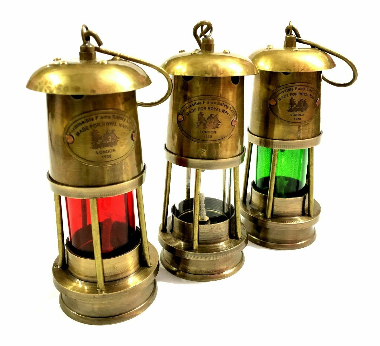 Set of 3 Brass Minor Lamp Dealing full price reduction Vintage Lante Ship Nautical Boat Light trust