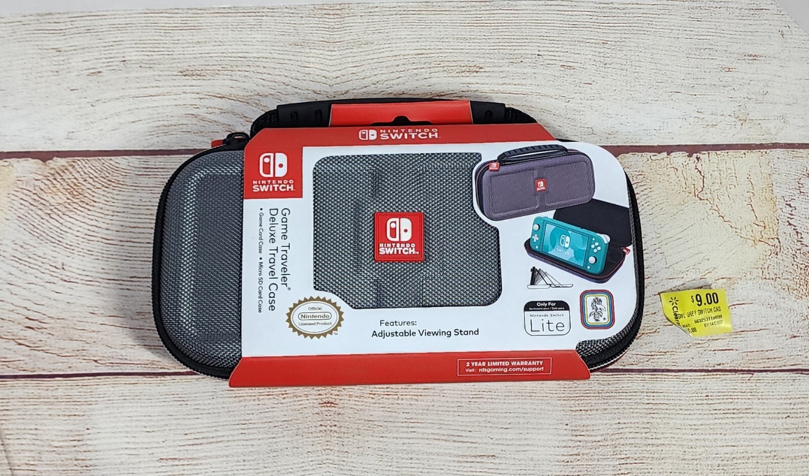 Nintendo Switch Lite Game Case Traveler Deluxe Gray Game Card & Micro SD Slots-image