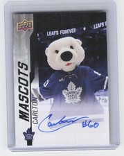 2024 Upper Deck National Hockey Card Day Carlton Mascot Auto Toronto Maple Leafs