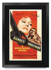 Sunset Boulevard Movie Poster Signed Printed Autograph A3 Framed Memorabilia