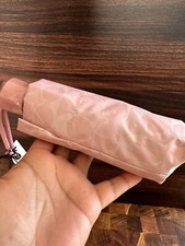 COACH MINI UMBRELLA UV PROTECTION SIGNATURE PRINT BLUSH PINK MULTI