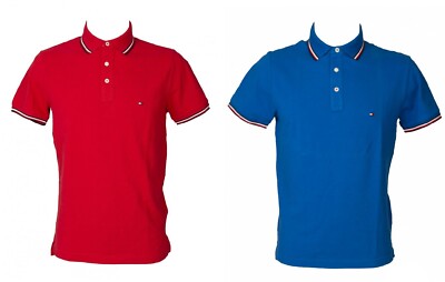 SG Herren Poloshirt TH TOMMY HILFIGER Shirt Kurzarm mit Kragen und Knöpfen Baumwolle