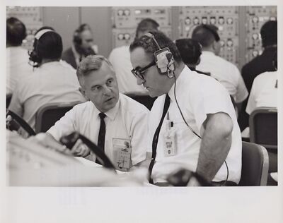 Apollo 7 | RARE NASA Petrone Kapryan Discuss Procedures Control Panel 10x8 Photo