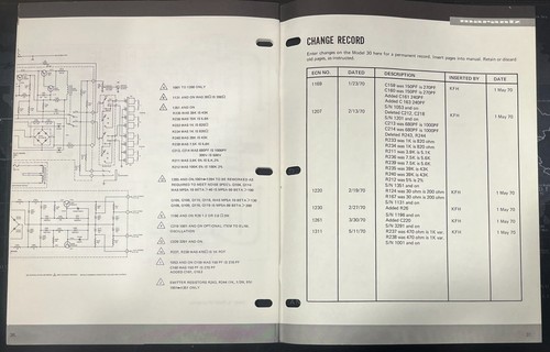 Manual de servicio Marantz 30 con boletín de servicio - Excelente estado - NO ES UNA COPIA - Imagen 7 de 8