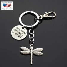 Dragonfly Key Chain Keychain Clip She Believed She Could So She Did Charm