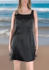 Ralph Lauren Dress size 4 Black Satin Sleeveless Blue Label Cocktail Party