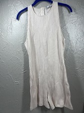 Zara Beige Ribbed Sleeveless Romper Short Stretchy Romper Size Large