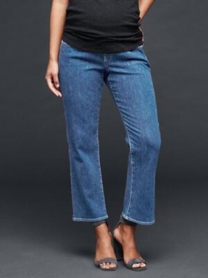 NWT Gap 1969 Maternity MEDIUM BLUE Demi Panel Skinny Crop