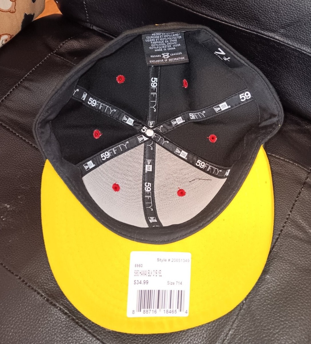 New Era 59Fifty Fitted Hawaii Size 7 1/4 Black Yellow Green