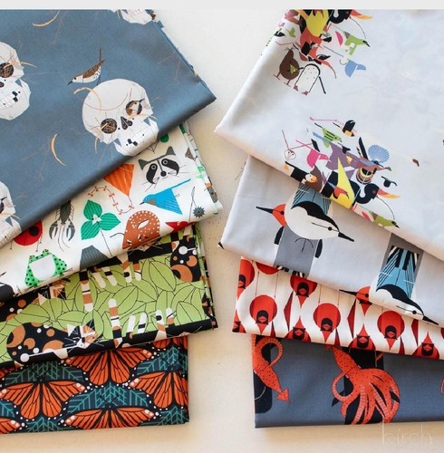 Charley Harper "Iconic" 8 Pc Fat Quarter Fabric Bundle!100%Org.Cotton! 18"x22"~ - Picture 2 of 5