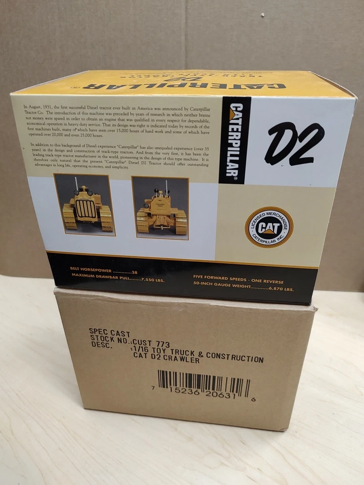 SpecCast 1/16 Caterpillar CAT D2 Track-Type Tractor 2003 Toy Truck'n Show NIB - Image 3 of 4