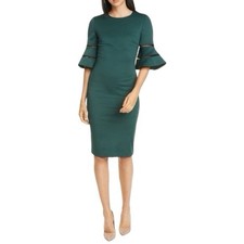 Ted Baker London Filnio Bell Sleeve Career Emerald Green Dress Size Ted 2 US 6