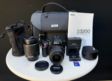 Nikon D3200 DSLR Camera  Nikon18-55mm 55-200 More Low S/C 5130 Tested READ