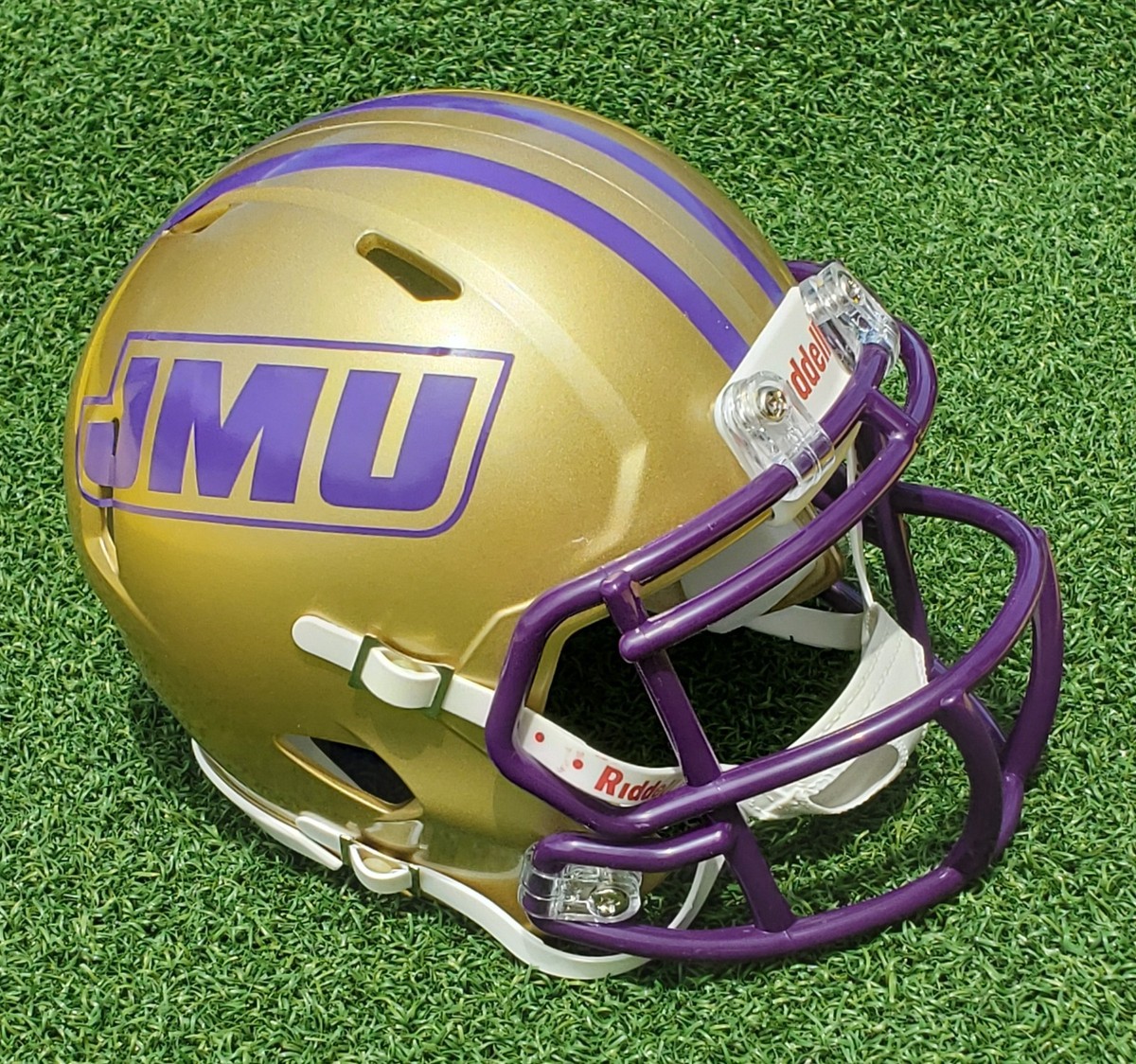 JAMES MADISON UNIVERSITY DUKES 2025 GOLD FOOTBALL MINI HELMET - Main Image