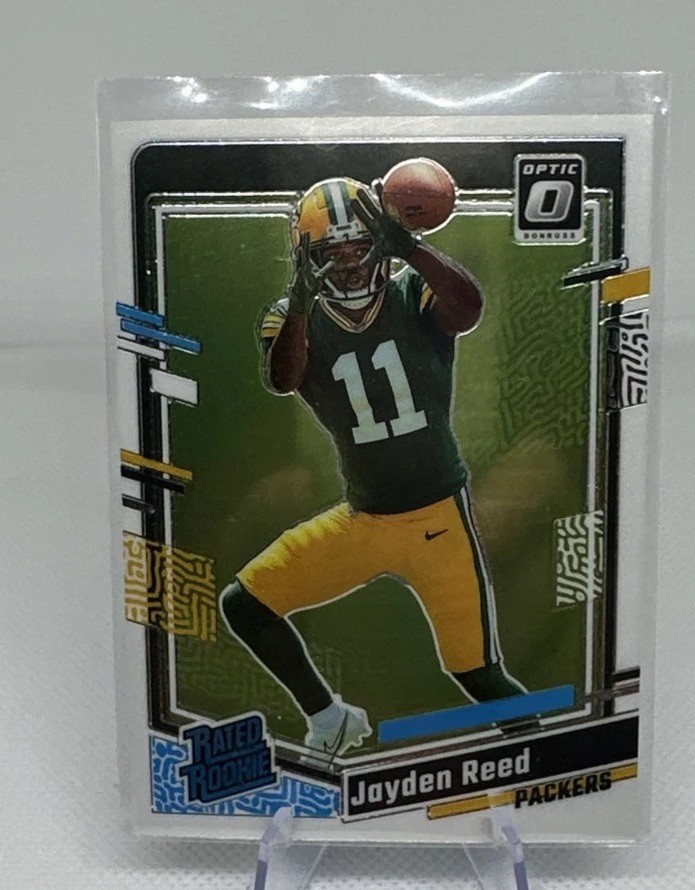 2023 Donruss Optic #239 Jayden Reed Silver Holo Prizm Packers Rated Rookie