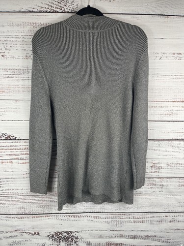 Lauren Michelle Sweater Womens Large Silver Metallic Beaded Pullover Long Sleeve - Picture 4 of 6