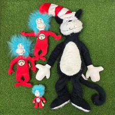 Dr Seuss Cat in the Hat Plush Lot Thing 1 Thing 2 Thing 3  Cat Plush Kohls Care
