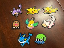 Pok mon Gen 1 Perler Bead Fuse Pixel Art Lot Of 8 Handmade Custom Art Decor Gift