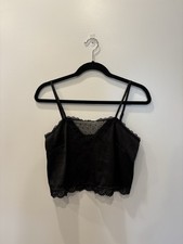 Brandy Melville Black Lace Trim Camisole Tank...