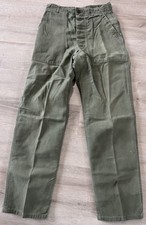 Vintage 1950s Cotton Sateen  HBT, Herringbone Twill Trousers 28  x31  Distressed