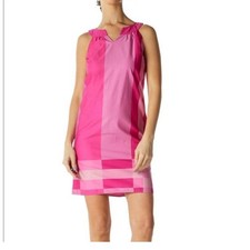 Ann Taylor Loft Pink Colorblock Sleeveless Dress Size 8 Summer Cocktail Party