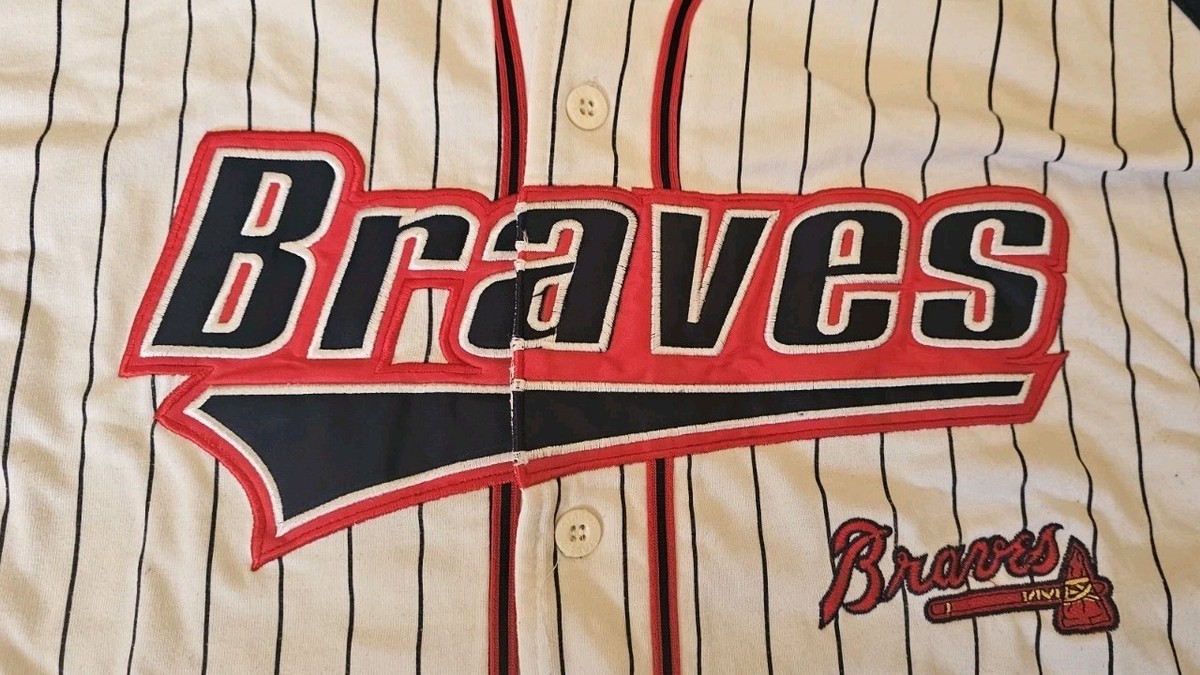 Vintage Atlanta Braves Starter Pinstripe Jersey - Size XL | eBay