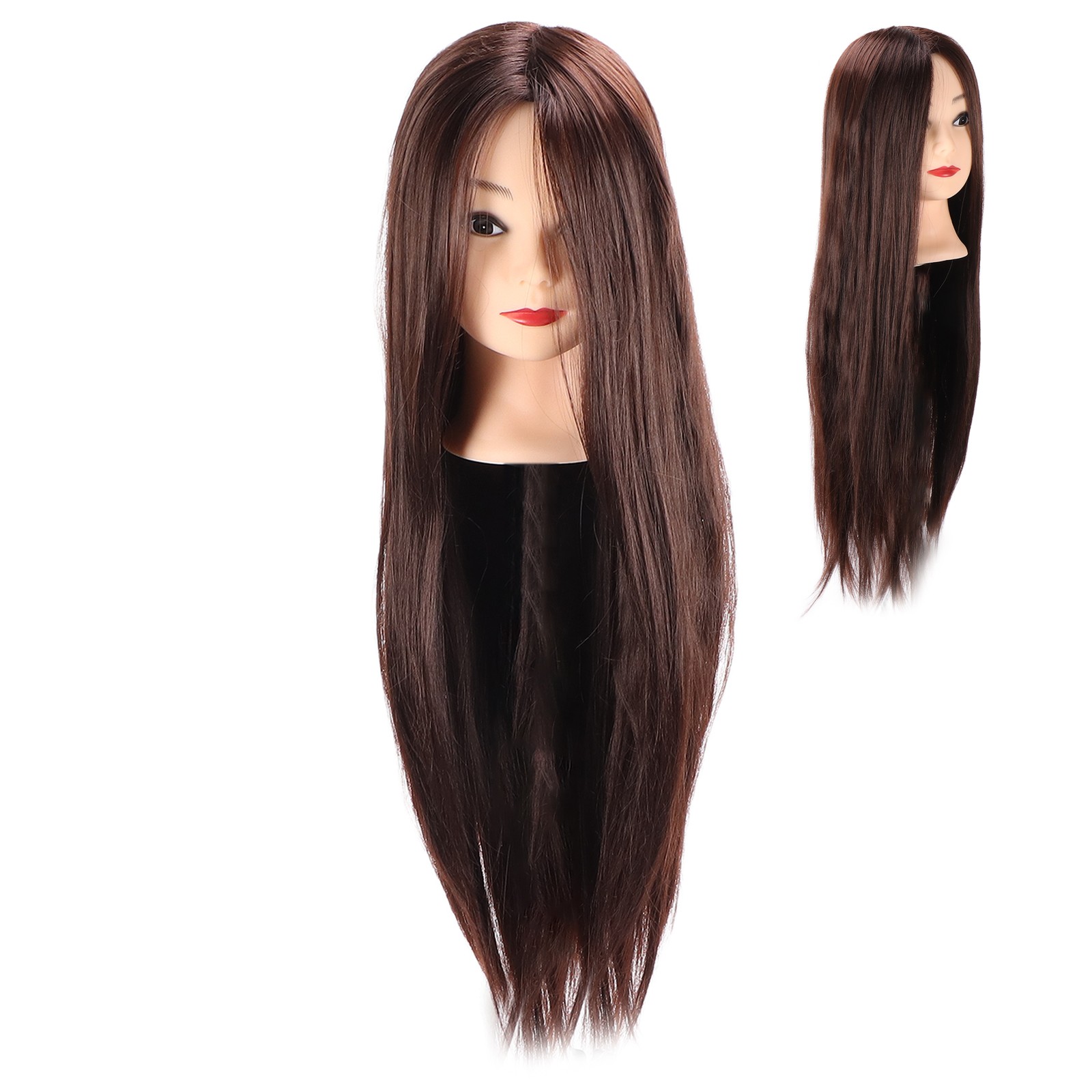 ˜Hair Mannequin Head Dark Brown Hair Braiding Practice Hairdressing Mannequin