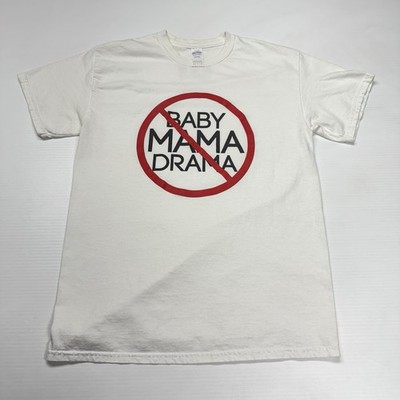 Maury Povich Show Mens T-Shirt M White No Baby Mama Drama TV Show Promo Gildan