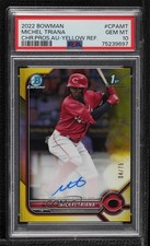 2022 Bowman Chrome Prospect Yellow Refractor 4/75 Michel Triana PSA 10 Auto w7p