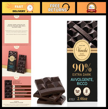 85 Extra Dark Chocolate Bar 3.52oz - Fine Cocoa Blends, Gluten Free, Vegan Trea