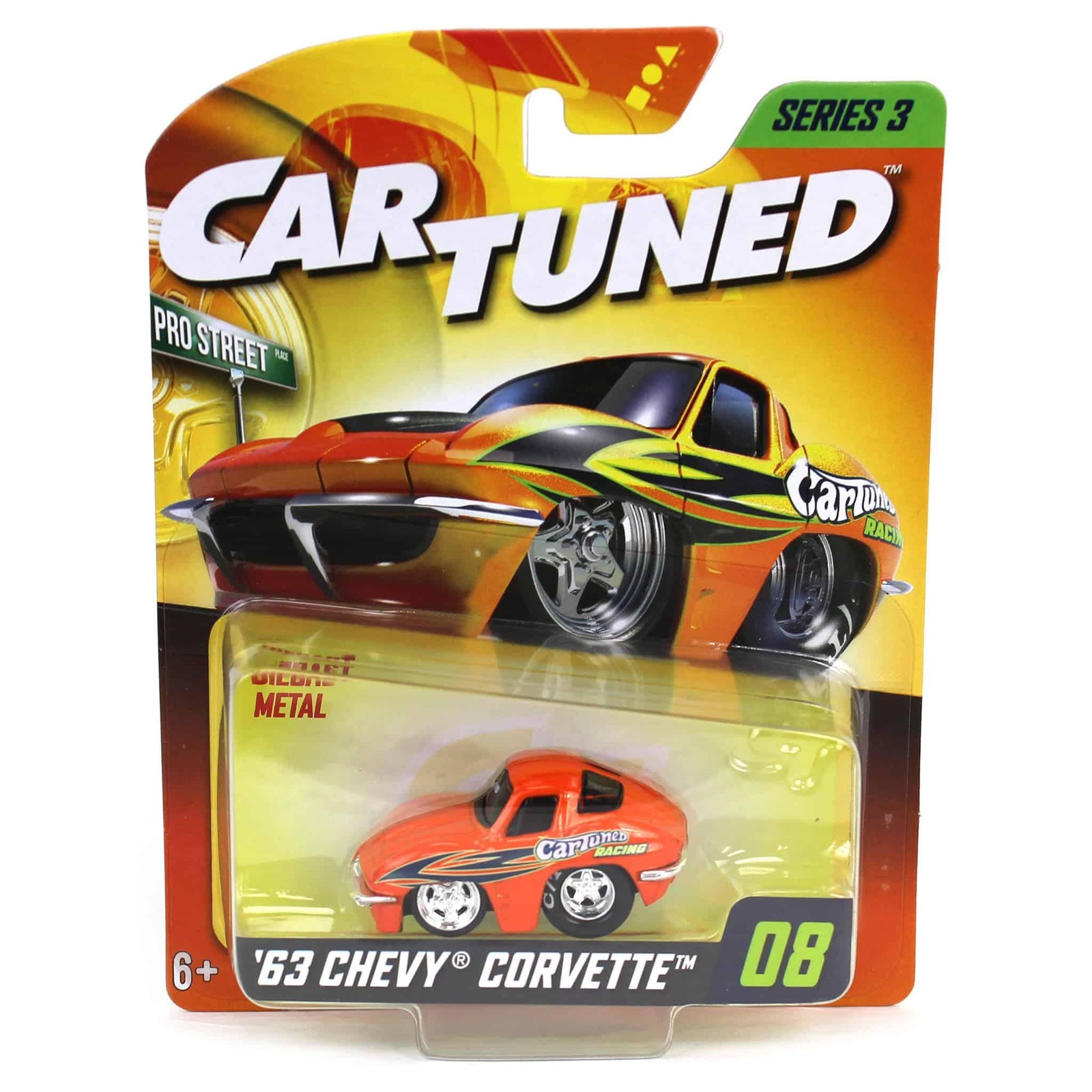 Тюнингованный автомобиль Chevy Corvette 1963 года выпуска оранжевый Основная серия 3 CT003-08 3290₽