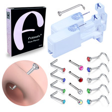 2 Pack Self Use Nose Piercing Gun Safe Nose Piercing Kit Tool Painless and Aller