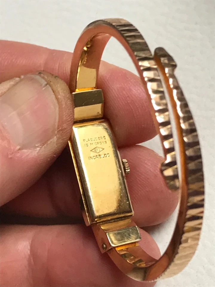 DREFFA Spangenuhr antik mechanisch Armbanduhr vergoldet ERG 20 micron incabloc - Bild 1 von 4