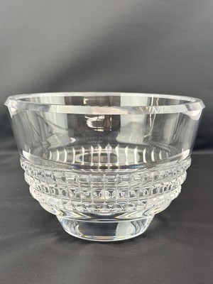 Vintage Signed 1960's Bengt Edenfalk ''Corona 7'' Clear Glass Bowl 6'' Diameter