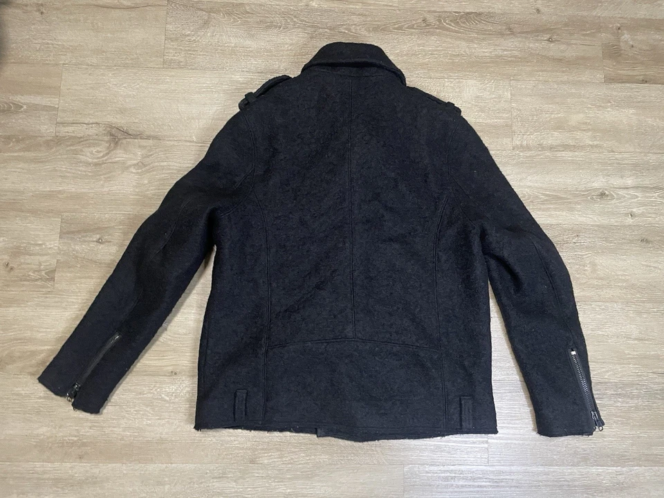 H&M Divided Coat Men's Size L Cargo Full Zip Motorcycle Black Long Sleeve Shirt - Image 2 of 4