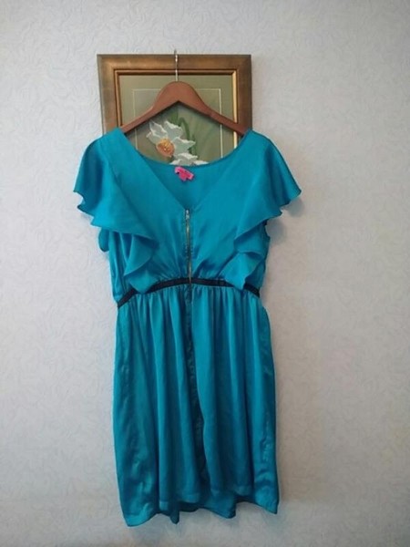 Women Monsoon Dress Black Satin 42 / XL