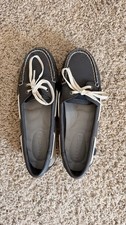 Sperry Top-Sider Women  s Canvas Lace-Up Boat Shoes Black/White US 7 M STS24008