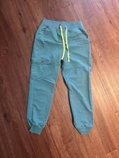 Figs Zamora Small Petite Joggers Pants Scrubs Teal Cactus