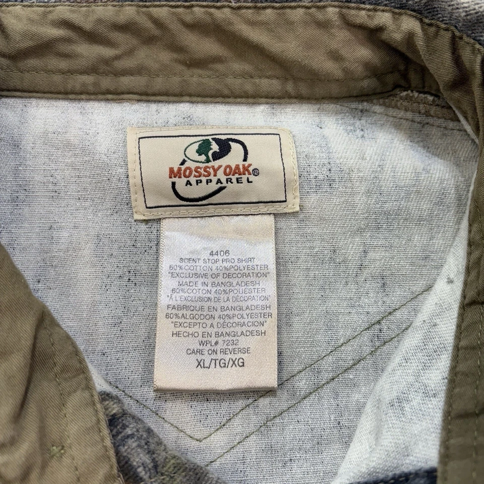 Mossy Oak Camo Break-Up Shirt Mens XL Long Sleeve Scent Stop Pro L/S Pocket Hunt - Image 2 of 4