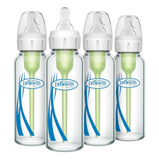 Biberon Vidrio Anticolicos Cuello Estrecho 8oz Pack 4 Nivel 1 Libre de BPA