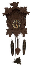 Vintage German Black Forest Style Cuckoo Clock with Painted Birds and Leaves — listing 2