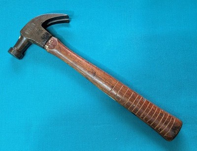 1920's -30's PLUMB Curved Claw Hammer 18.5 oz. Total x 12.5'' OAL Take-Up Wedge