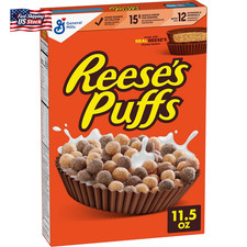 REESE'S PUFFS Breakfast Cereal, Chocolatey Peanut Butter Cereal, 11.5 Oz