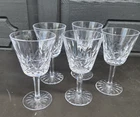 Set of 5 Vintage WATERFORD CRYSTAL Lismore 5-7/8" Claret Wine Glasses Lot Of 5
