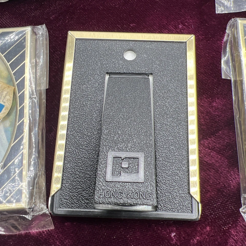 Vintage Mini Photo Frame 80s Art Deco Black Gold Set of 6 Retro Table Decor - Image 3 of 4